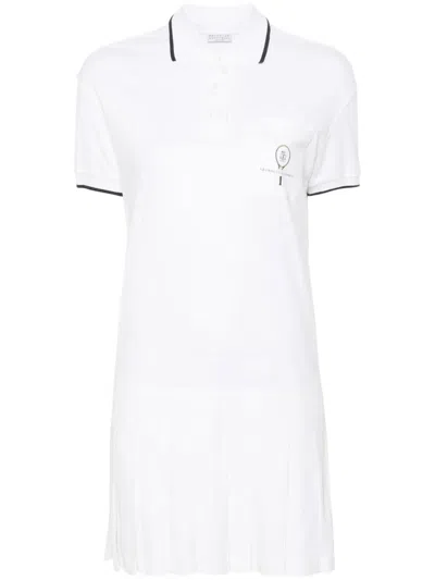 Brunello Cucinelli Stripe-tipping Cotton Minidress In White