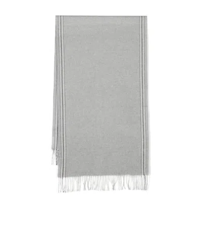 BRUNELLO CUCINELLI BRUNELLO CUCINELLI STRIPED FRINGED SCARF