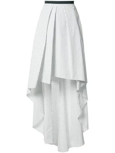 Brunello Cucinelli Striped Asymmetric Skirt In White