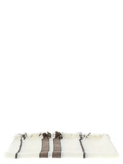 Brunello Cucinelli Striped Linen Towel In Multicolor