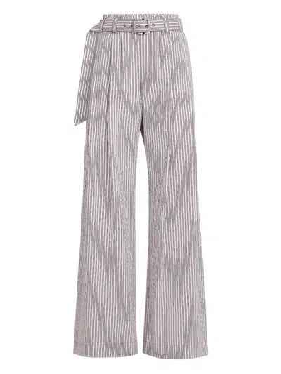 Brunello Cucinelli Striped Belted Trousers In Multi