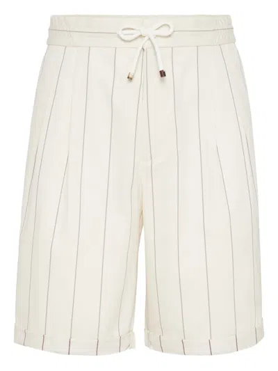 Brunello Cucinelli Chalk Stripe Bermuda Shorts