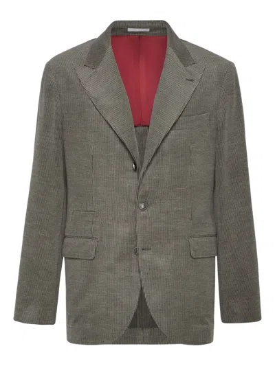 BRUNELLO CUCINELLI STRIPED BLAZER