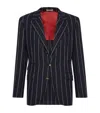 Brunello Cucinelli Striped Blazer In Blue