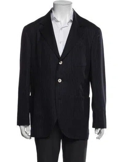Pre-owned Brunello Cucinelli Striped Blazer In Blue