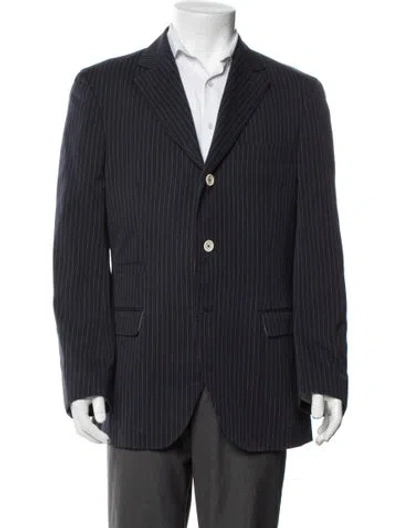 Pre-owned Brunello Cucinelli Striped Blazer In Blue