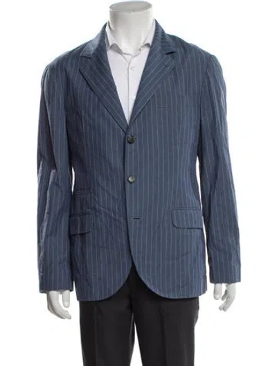 Pre-owned Brunello Cucinelli Striped Blazer In Blue