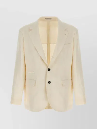 BRUNELLO CUCINELLI STRIPED BLAZER BUTTONED CUFFS