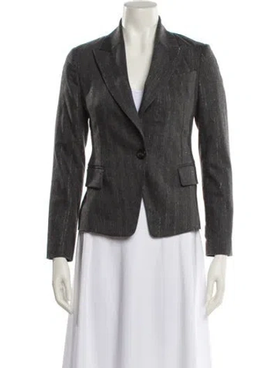 Pre-owned Brunello Cucinelli Striped Blazer In Gray