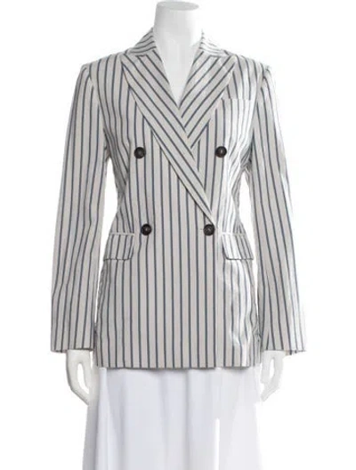 Pre-owned Brunello Cucinelli Striped Blazer In Gray