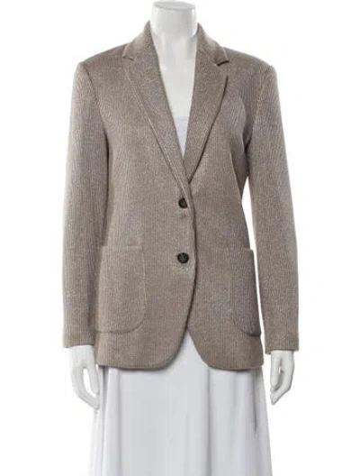 Pre-owned Brunello Cucinelli Striped Blazer In Neutral