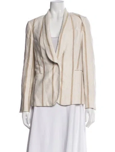 Pre-owned Brunello Cucinelli Striped Blazer In Neutral