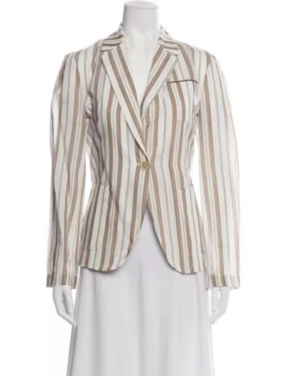 Pre-owned Brunello Cucinelli Striped Blazer In Neutrals