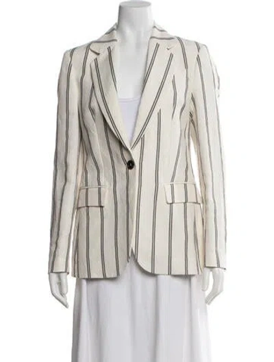 Pre-owned Brunello Cucinelli Striped Blazer W/ Tags In Neutral