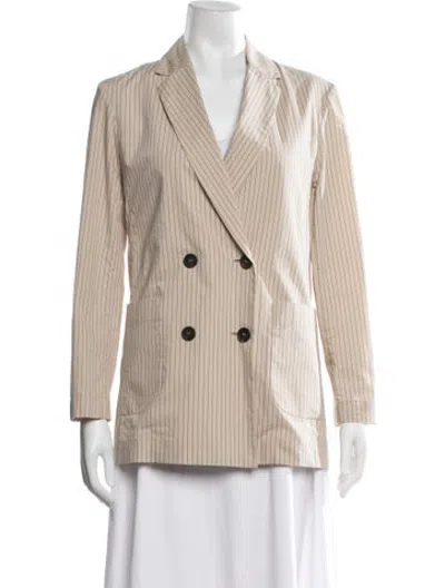 Pre-owned Brunello Cucinelli Striped Blazer W/ Tags In Neutrals