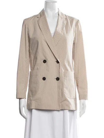 Pre-owned Brunello Cucinelli Striped Blazer W/ Tags In Neutrals