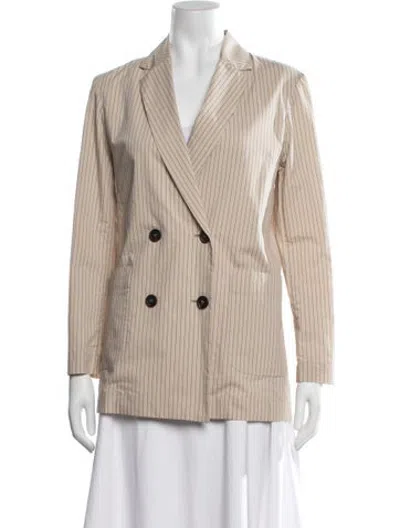Pre-owned Brunello Cucinelli Striped Blazer W/ Tags In Neutrals