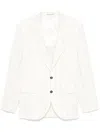 Brunello Cucinelli Striped Blazer In White