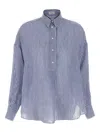 Brunello Cucinelli Striped Shirt In Blue