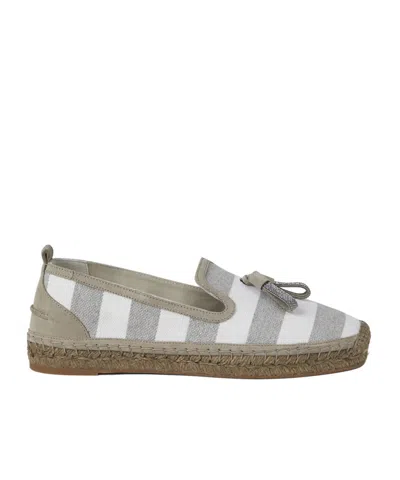 Brunello Cucinelli Striped Canvas Espadrilles In Multi