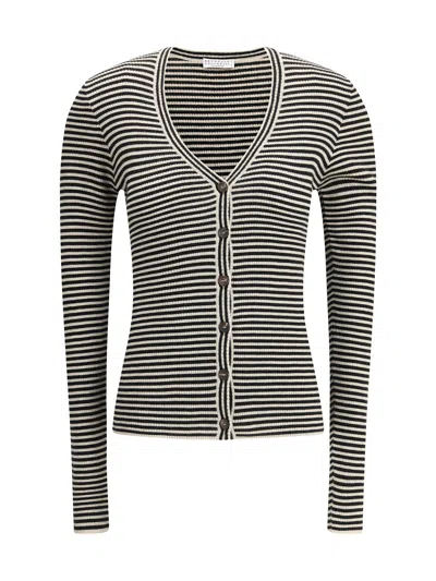 BRUNELLO CUCINELLI STRIPED CARDIGAN