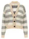 Brunello Cucinelli Striped Cardigan In Multicolor