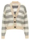 Brunello Cucinelli Striped Cardigan In Multicolor
