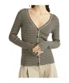 Brunello Cucinelli Striped Cardigan In Nude