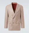 Brunello Cucinelli Striped Cashmere And Silk-blend Suit Jacket In White