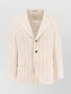 Brunello Cucinelli Striped Cotton And Linen Blend Blazer