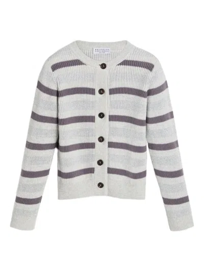 Brunello Cucinelli Gestreifter Cardigan In Multi