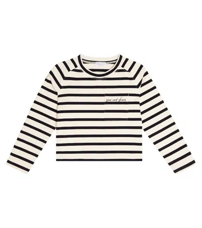 Brunello Cucinelli Kids' Striped Cotton-blend Top In Multicoloured