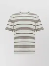 BRUNELLO CUCINELLI STRIPED COTTON CREW NECK T-SHIRT