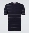 Brunello Cucinelli Striped Cotton Jersey T-shirt In Blue