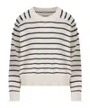 Brunello Cucinelli Striped Cotton Jumper In Off-white