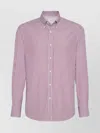 Brunello Cucinelli Man Shirt Burgundy Size M Cotton In Purple