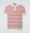 Brunello Cucinelli Striped Cotton Polo Shirt In Red