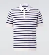 Brunello Cucinelli Striped Cotton Polo Shirt In White