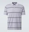Brunello Cucinelli Striped Cotton Polo Shirt In Gray