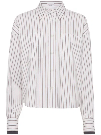 BRUNELLO CUCINELLI BRUNELLO CUCINELLI STRIPED COTTON SHIRT