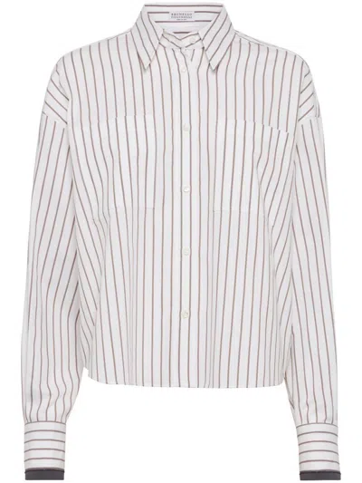 BRUNELLO CUCINELLI BRUNELLO CUCINELLI STRIPED COTTON SHIRT
