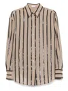 Brunello Cucinelli Vertical Striped Cotton Shirt
