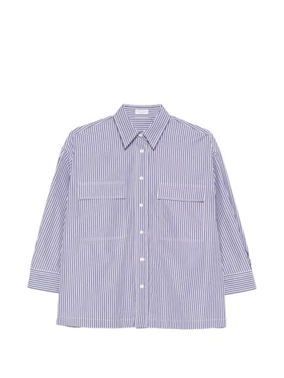 Brunello Cucinelli Women Striped Cotton Shirt In Multi