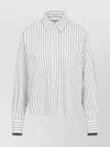 Brunello Cucinelli Striped Cotton Shirt Monile Detail