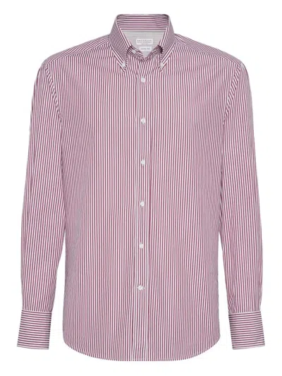 BRUNELLO CUCINELLI BRUNELLO CUCINELLI STRIPED COTTON SHIRT