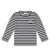 Brunello Cucinelli Striped Cotton Sweater In Navy+panama