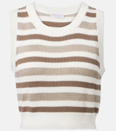 Brunello Cucinelli Striped Cotton Sweater Vest