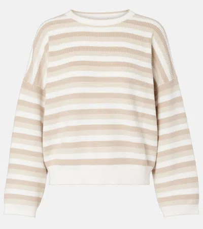 Brunello Cucinelli Striped Cotton Sweater In Multi
