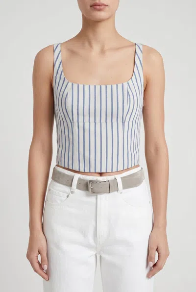 Brunello Cucinelli Striped Cotton Tank Top In Purple