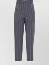 Brunello Cucinelli Striped Cotton Trousers With Rear And Side Pockets